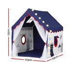 Keezi Kids Play Tent Playhouse Castle with Floor Mat String Ball Light 134X103CM