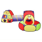 Keezi Kids Play Tent Pop Up Teepee Playhouse Ball Pit Crawl Tunnel Basketball Hoop