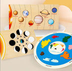 The Eight Planets 0.42 Educational Wooden Cognitive Matching Puzzle Toy for Kids Early Learning and Fine Motor Skill Development, Durable Preschool Accessory