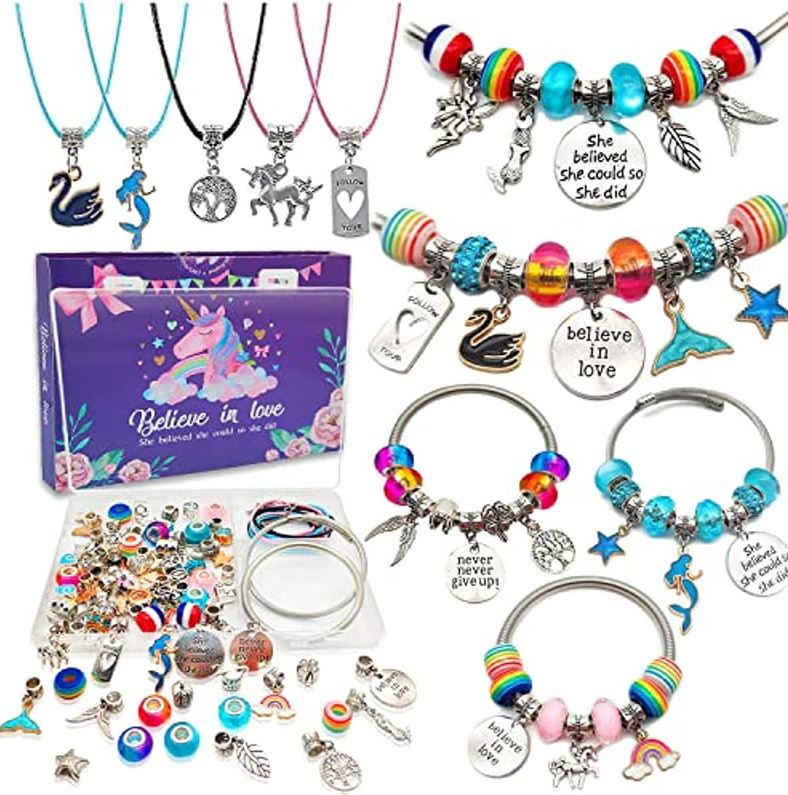 Unicorn & Mermaid Charm Bracelet Craft Kit for Girls