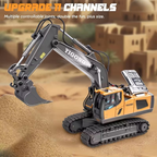 Mini Excavator Toy with Remote & App Control, High-Tech 11-Channel Alloy & Plastic Engineering Vehicle, Fun Toy for Men, Perfect Gift for Kids.