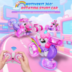 Rechargeable Unicorn Remote Control Stunt Car with Lights & 360° Rotation