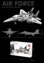 Fighter Jet F-15 Eagle Building Blocks Set, 223 Pieces Military Aircraft Model Kit for Kids & Enthusiasts（F15 fighter）