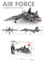 Fighter Jet J-15 Carrier-BasedBuilding Blocks Set, 272 Pieces Military Aircraft Model Kit for Kids Aged 6+ & Enthusiasts（J15 carrier aircraft）
