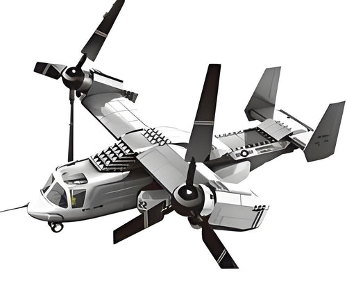 Christmas gift US Osprey Tiltrotor Aircraft Building Blocks Set, 460 Pieces Military Transport Model Kit for Kids Aged 6+ & Enthusiasts（Osprey tiltrotor aircraft）