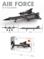 Aircraft SR-71 Blackbird Reconnaissance Building Blocks Set, 183 Pieces Military Model Kit for Kids Aged 6+ & Enthusiasts（SQ71 reconnaissance plane）