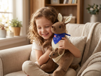Kangaroo Stuffed Animal with Joey in Pouch & Australia Scarf - Soft Cuddly Plush Toy(32cm, Dark brown)
