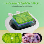 Kids’ Handheld Digital Microscope, 1000× with 2-Inch Screen & LED Light – White