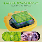 Kids’ Handheld Digital Microscope, 1000× with 2-Inch Screen & LED Light – Yellow