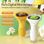 Kids’ Handheld Digital Microscope, 1000× with 2-Inch Screen & LED Light – Yellow