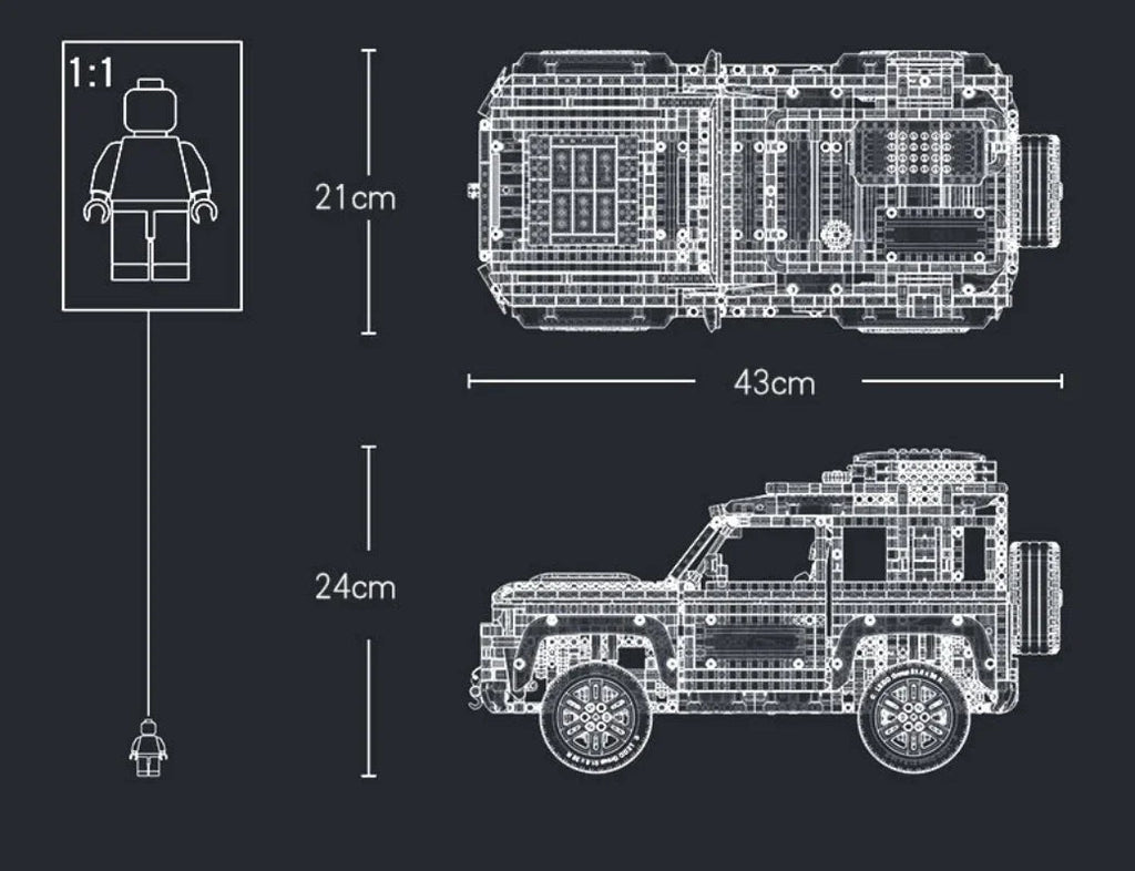 Building Block Rover Model Technical Rover Defender Collector'S Building Blocks Set – Toyz Online