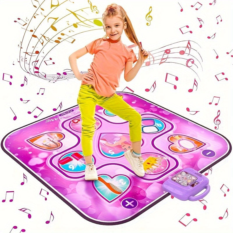 Kids LED Musical Dance Mat with 6 Game Modes Pink