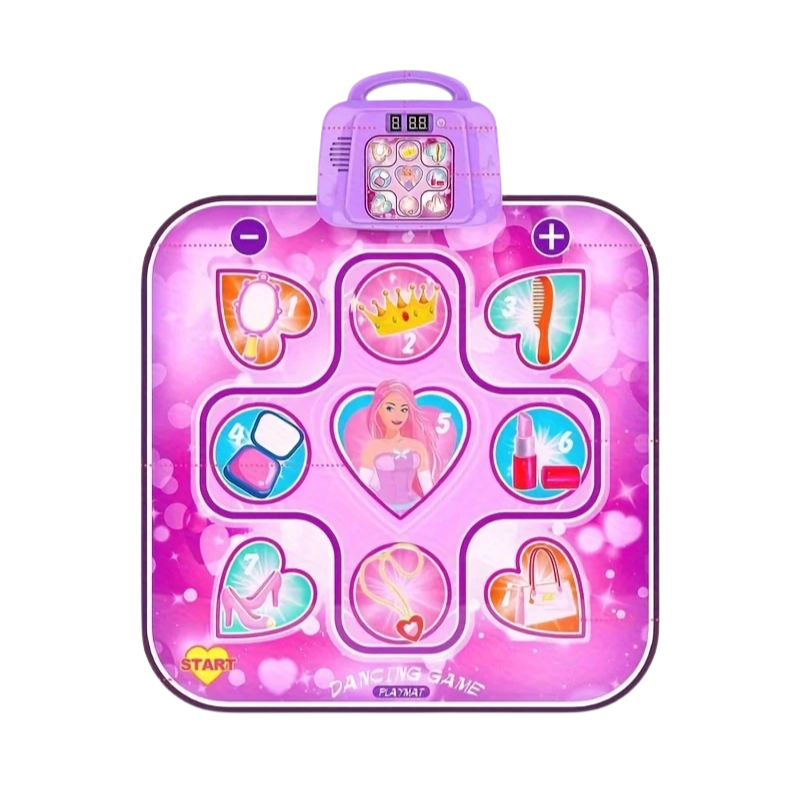 Kids LED Musical Dance Mat with 6 Game Modes Pink