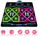 Kids Dual Player Interactive Electronic Dance Mat - Extra Large 105x90cm Anti-Slip Music Game Pad with Two Modes & Three Ways, No TV Required