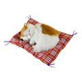 Tarmeek Simulation Sleeping Cat Dolls Toys,Simulation Cat Plush Animals Toy Will Call With Cloth Mat Sleeping Cat Doll Plush Toy for Room Decor,Birthday Gifts for Kids B