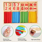 Montessori Math Toy, Wooden Sticks Digital Game with Counting Blocks