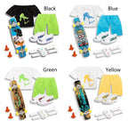 Finger Skateboard With Shoes Mini Scooter Finger Toy Set Gripboard Shoes And Pants Finger Skate Board Mini Skateboard 0.04 Black Series