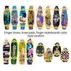 Finger Skateboard With Shoes Mini Scooter Finger Toy Set Gripboard Shoes And Pants Finger Skate Board Mini Skateboard 0.04 Black Series