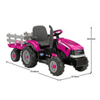 2 Speed Case IH 12V Kids Ride On Tractor with Trailer-Perego Pink.