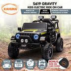 S619 Gravity Kids Electric Ride On Car - Black.