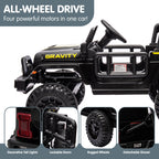 S619 Gravity Kids Electric Ride On Car - Black.