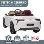 Lexus LC 500 Kids Electric Ride On Car - White.