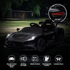 Maserati MC20 GT2 Licensed Electric Kids Ride On Race Car Black.