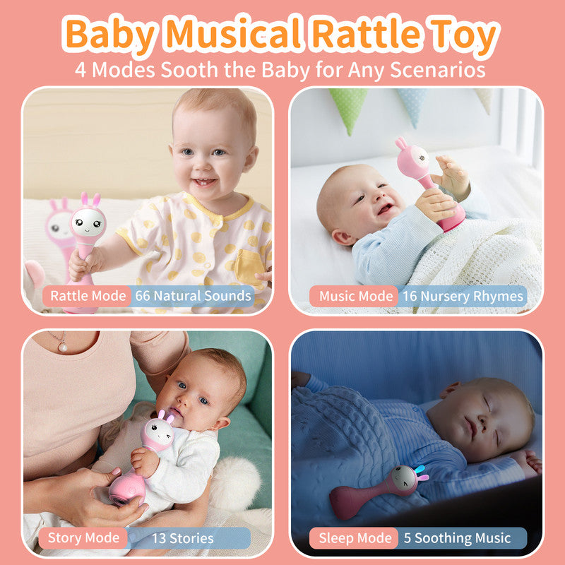 Alilo Smarty Rattle R1 Pink  Musical Toy & Story Teller, Nursery Rhymes & Lullabies