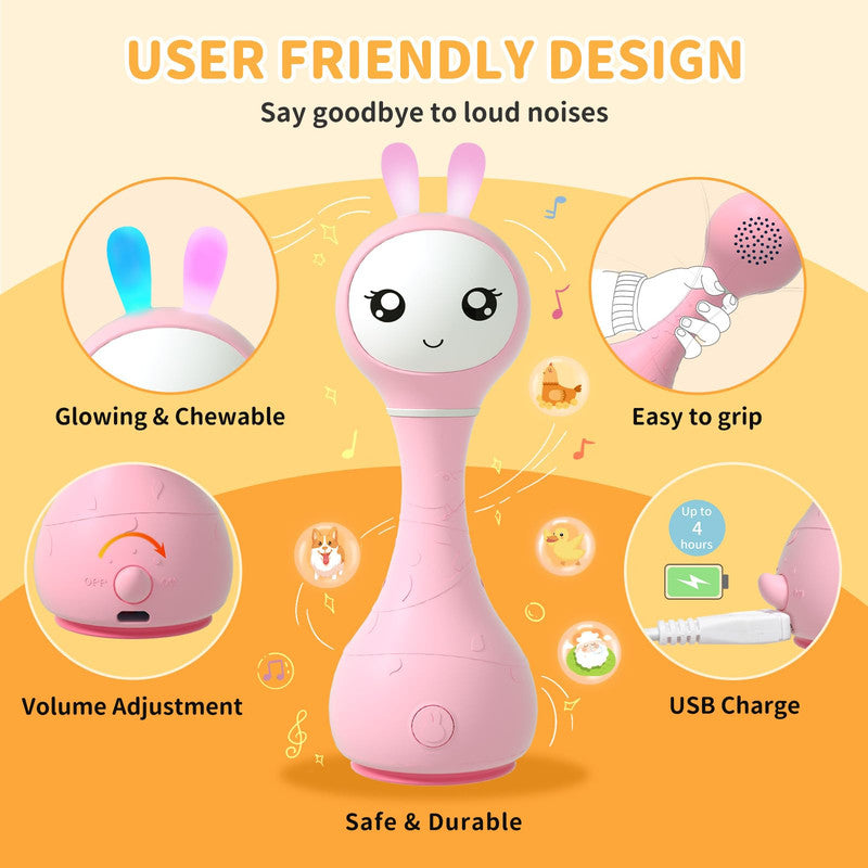 Alilo Smarty Rattle R1 Pink  Musical Toy & Story Teller, Nursery Rhymes & Lullabies
