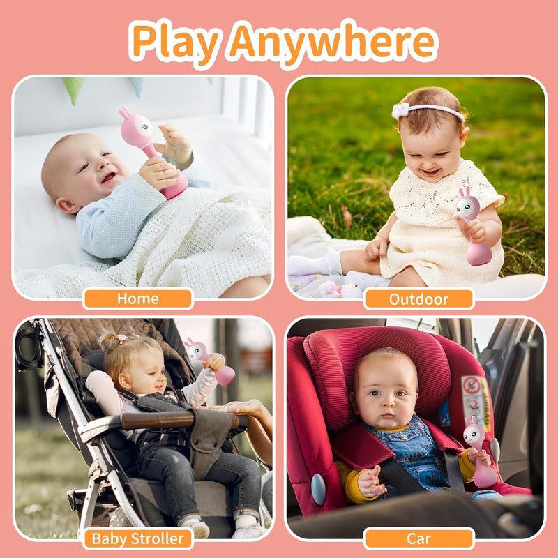 Alilo Smarty Rattle R1 Pink  Musical Toy & Story Teller, Nursery Rhymes & Lullabies