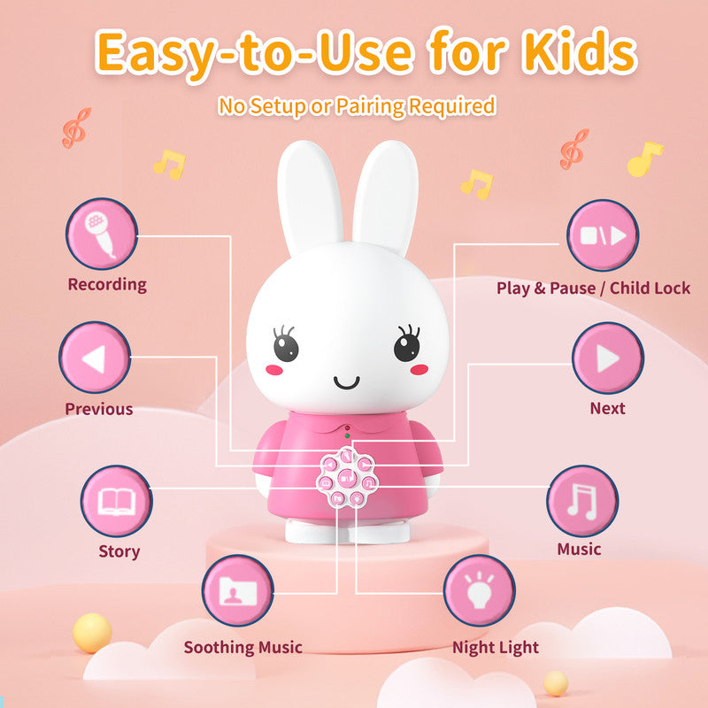Alilo Honey Bunny G6 Pink Musical Toy & Story Teller, Nursery Rhymes & Lullabies