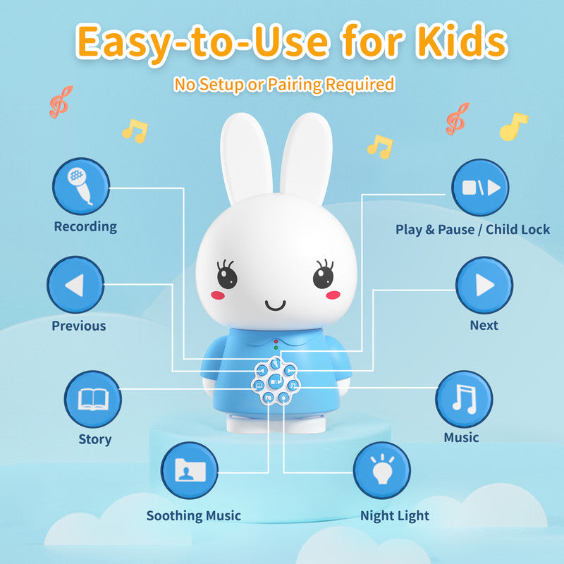 Alilo Honey Bunny G6 Blue Musical Toy & Story Teller, Nursery Rhymes & Lullabies