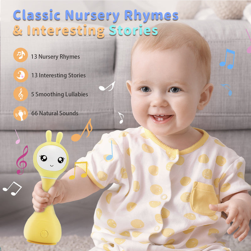 Alilo Smarty Rattle R1 Yellow Musical Toy & Story Teller, Nursery Rhymes & Lullabies
