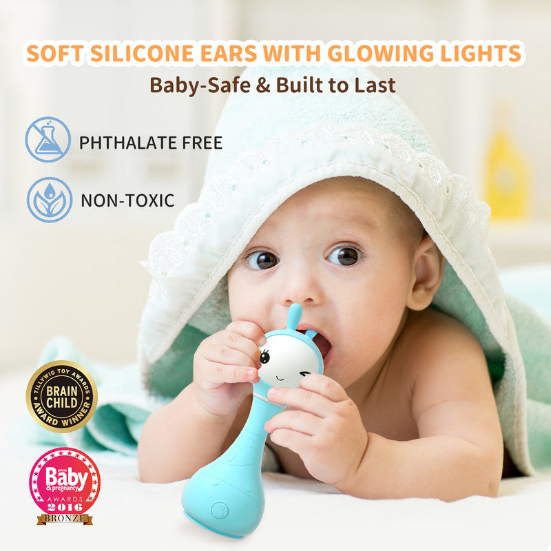 Alilo Smarty Rattle R1 Blue Musical Toy & Story Teller, Nursery Rhymes & Lullabies