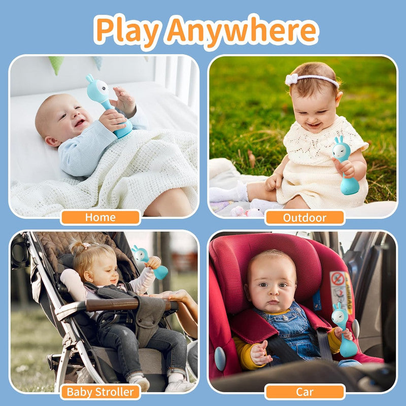 Alilo Smarty Rattle R1 Blue Musical Toy & Story Teller, Nursery Rhymes & Lullabies