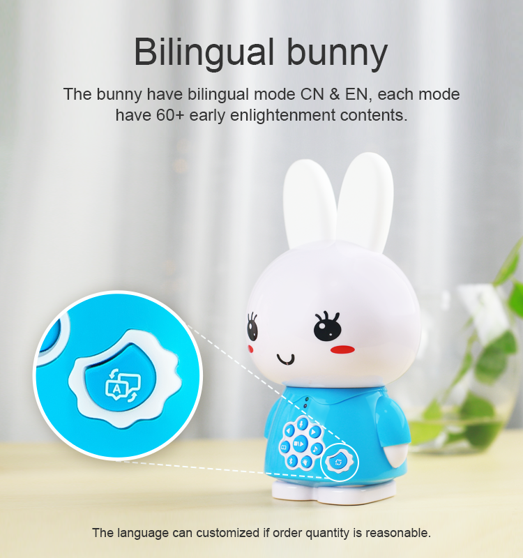 Alilo Honey Bunny G6+ Pink (Bilingual Chinese/English) Musical Toy & Story Teller, Nursery Rhymes & Lullabies