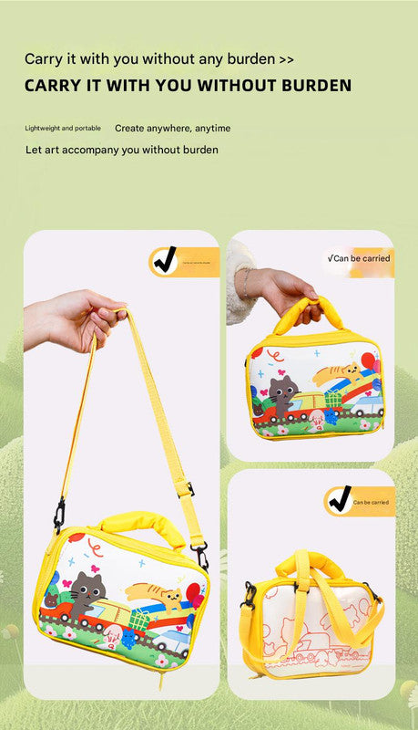 36 colors Kids Double-Layer Marker Set with Carry Case - Portable Art Supply Organizer Bag