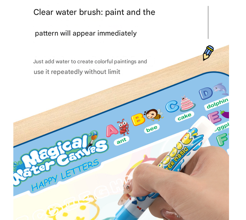 Sea Animals Giant Aqua Magic Doodle Mat 100x80cm - Mess-Free Reusable Water Drawing Pad for Creative Kids