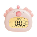 Cute Animal Digital Alarm Clock with Night Light, Temperature & Countdown Timer(Pink salamander)
