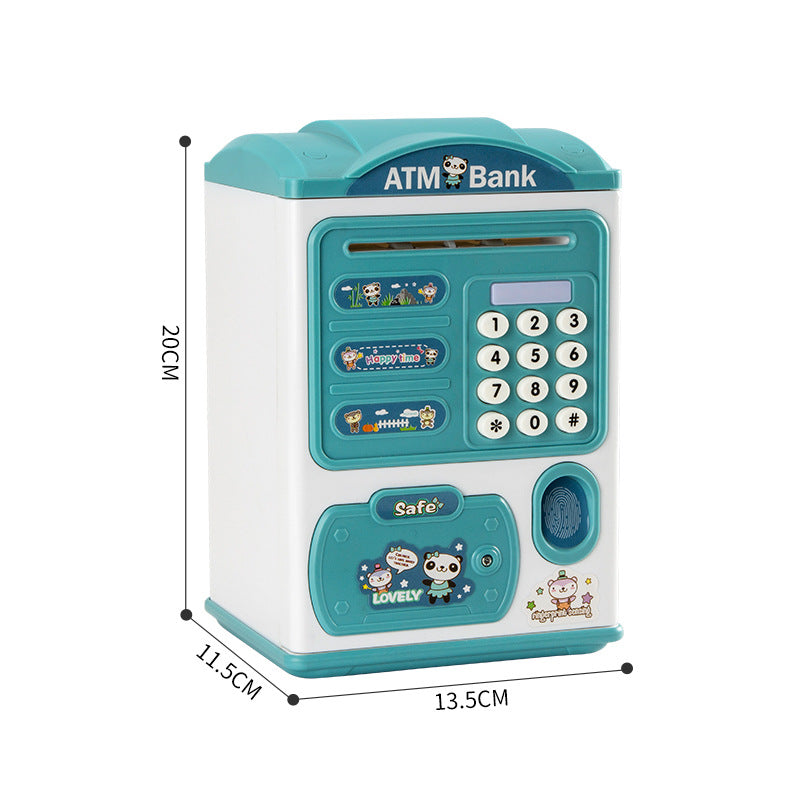 Pink rabbit Kids Smart ATM Piggy Bank - Automatic Bill Scroll, Password & Fingerprint Unlock with Fun Features