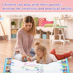 80x60CM Christmas Style Magic Water Doodle Mat Toy | Reusable Aqua Painting Set with 9 Accessories, Mess-Free Water Painting Learning Blanket