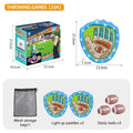 LED Light Up Toss and Catch Game Set - 2 Glowing Blue Paddles & 3 Sticky Rugby - Fun Outdoor Beach & Camping Toy for Kids & Adults - Includes Mesh Storage Bag