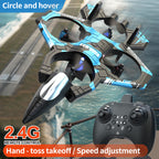 Remote Control Stunt Fighter Drone with LED Lights & 360° Flips – Camouflage Green