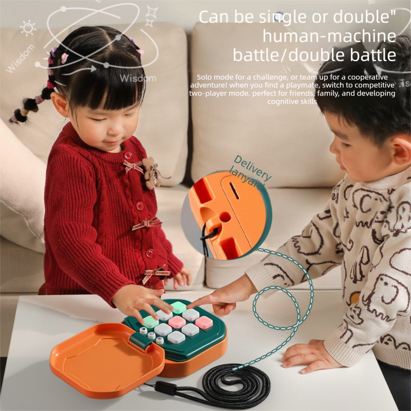 2 Pack Green AI Tic-Tac-Toe Handheld Game Electronic Logic Training Machine with 9 Game Modes and Light-up Buttons for Kids Age 3+ Australian Home Travel
