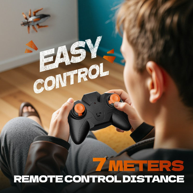 RC Wall Climbing Cockroach Toy Realistic Anti-Gravity Remote Control Bug 360 Stunt Rotation Rechargeable Prank Gift for Kids