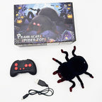 RC Wall Climbing Spider Toy Realistic Fuzzy Tarantula Anti-Gravity Remote Control Prank Bug with LED Eyes Rechargeable Gift for Kids