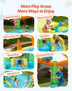 Inflatable Bounce Castle, 3.82 x 3.98 x 1.97m Inflatable Castle with Splash Pool.