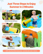 Inflatable Bounce Castle, 3.82 x 3.98 x 1.97m Inflatable Castle with Splash Pool.