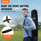 VEVOR 17ft Height-Adjustable Badminton, Volleyball, Pickleball & Tennis Net with Stand & Carry Bag