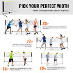 VEVOR 17ft Height-Adjustable Badminton, Volleyball, Pickleball & Tennis Net with Stand & Carry Bag